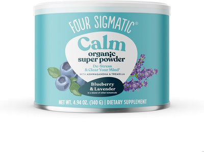 Four Sigmatic Chill Super Powder Organic Superfood Powder with Magnesium Citrate, Organic Chamomile Extract, and Organic Tremella Mushroom Extract | Blueberry Powder Drink Mix (4.94 Oz.)