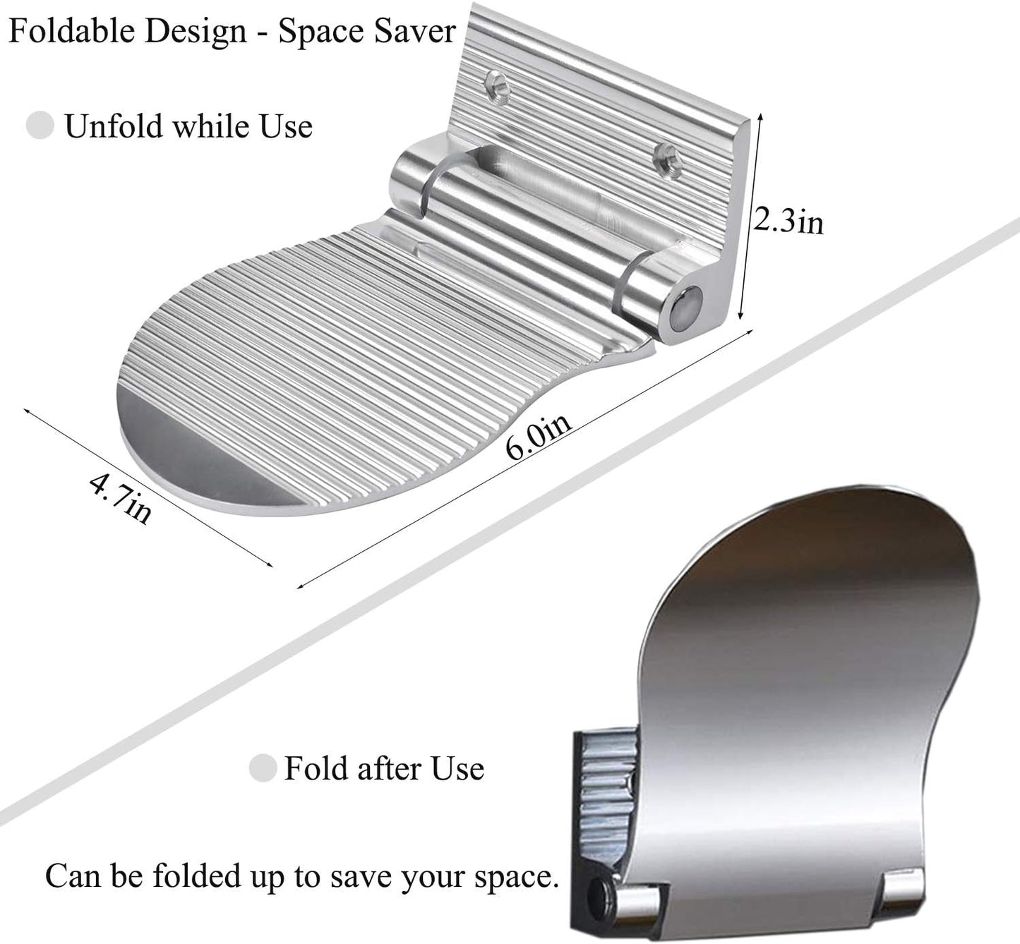 Shower Foot Rest, Shaving & Washing Foot Rest, Heavy Duty Aluminum Alloy Shaving Shelf Fold-Up Shower Foot Rest for Shaving Legs Shower Combo Set (Silvery)