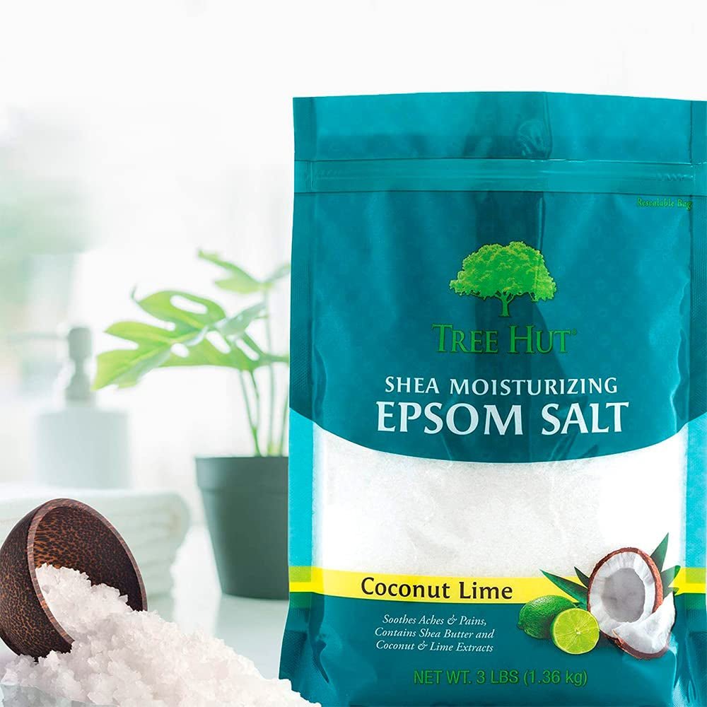 Shea Moisturizing Epsom Salt Coconut Lime, 3Ibs, Ultra Hydrating Epsom for Nourishing Essential Body Care