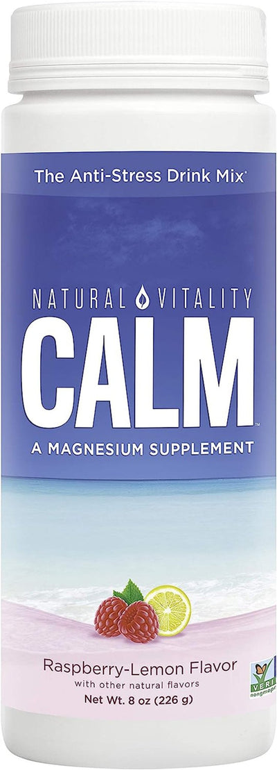 Calm, Magnesium Supplement, Anti-Stress Drink Mix Powder, Original, Raspberry Lemon - 8 Ounce (Packaging May Vary)