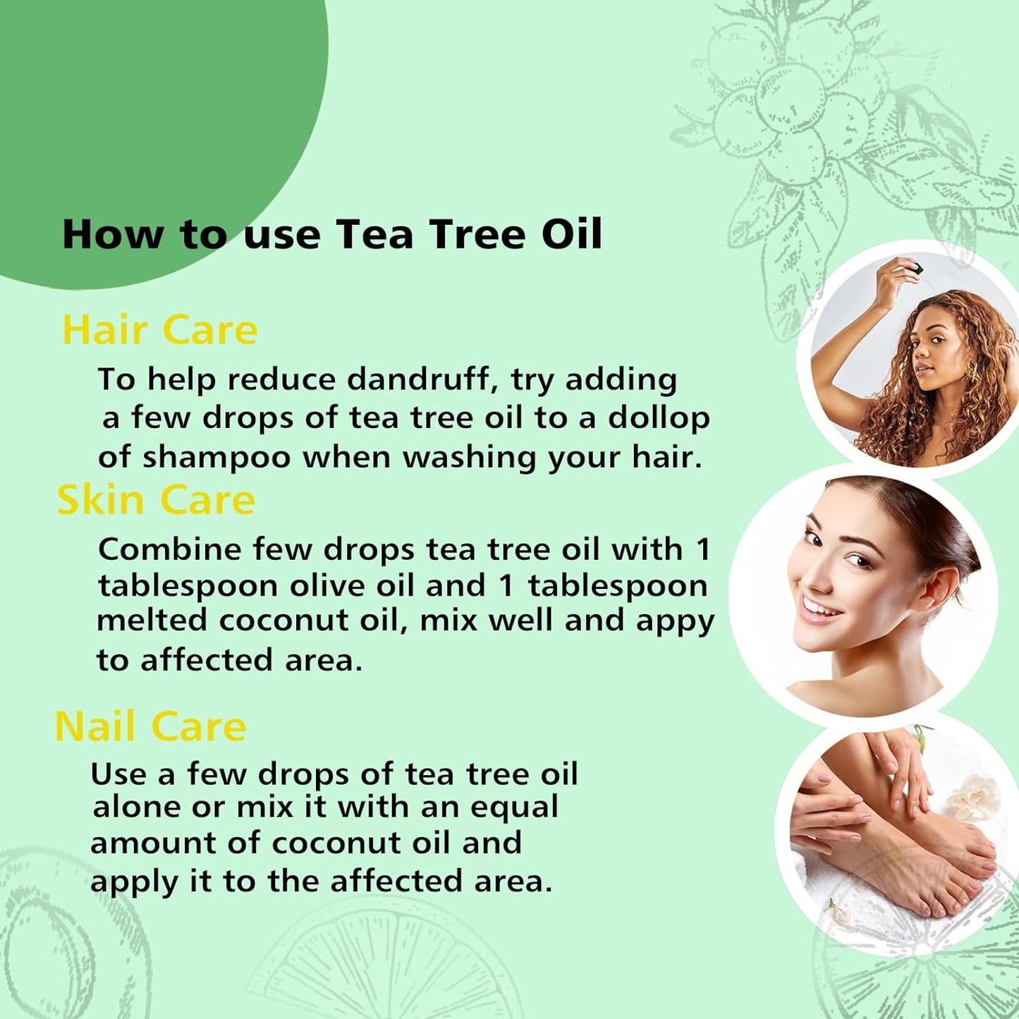 Gm  Tea Tree Oil for Skin, Hair, Nail Fungus, Face Body Wash, Foot Soak, Spray, 100% Pure Tea Tree Essential Oil - 30Ml