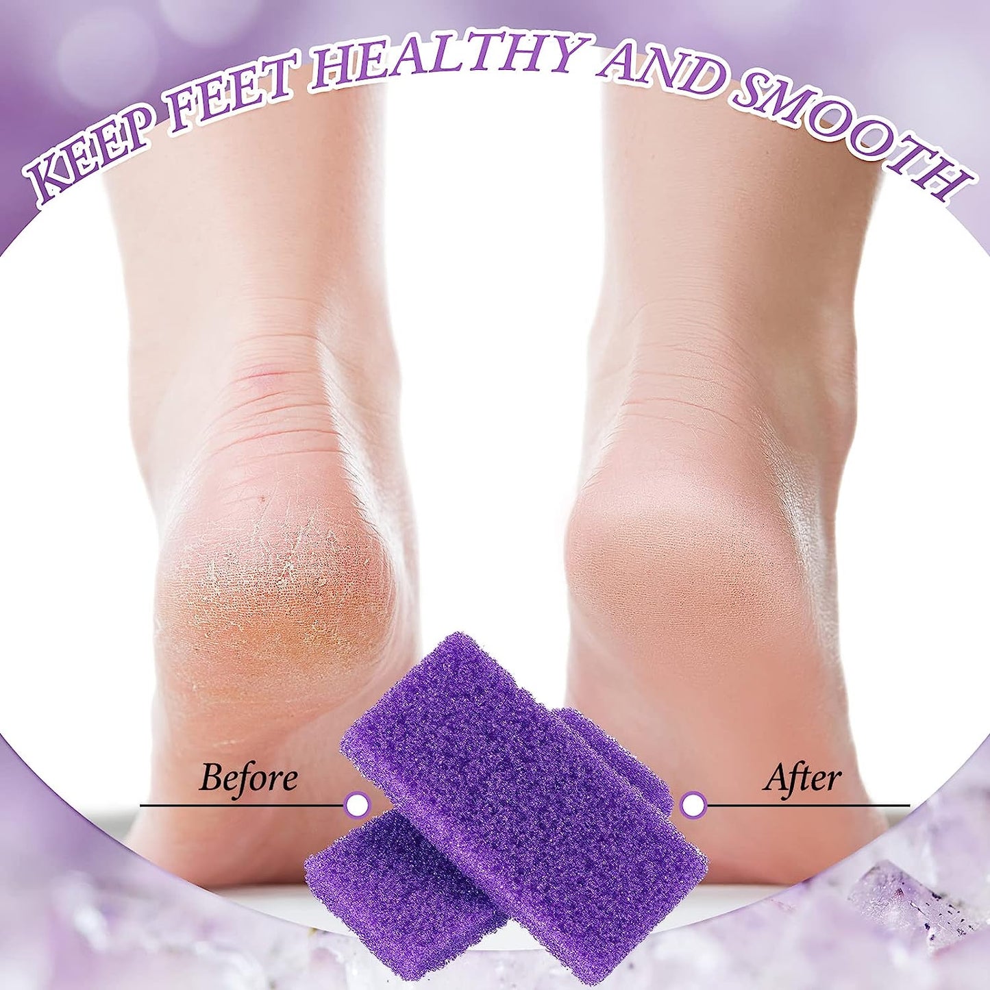 200 Pcs Disposable Foot Pumice Stone Bulk for Feet Pumice Stone Foot Scrubber Dead Skin Pedicure Scrubber Exfoliator Sponge for Feet Callus Remover Bath, Spa, 3.54 X 1.77 X 0.47 Inch(Purple, Purple)