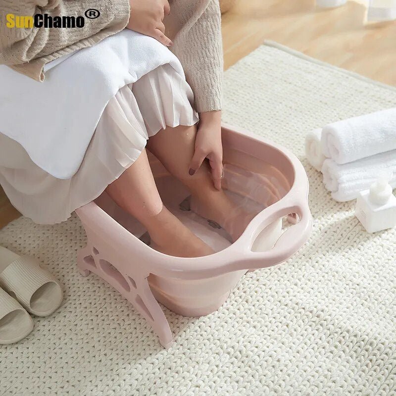 New Arrivals Collapsible Plastic Foot Bath Spa Pedicure Bubble Foot Barrel Foot Soaking Home Sauna Hot Tub Pedicure Bath