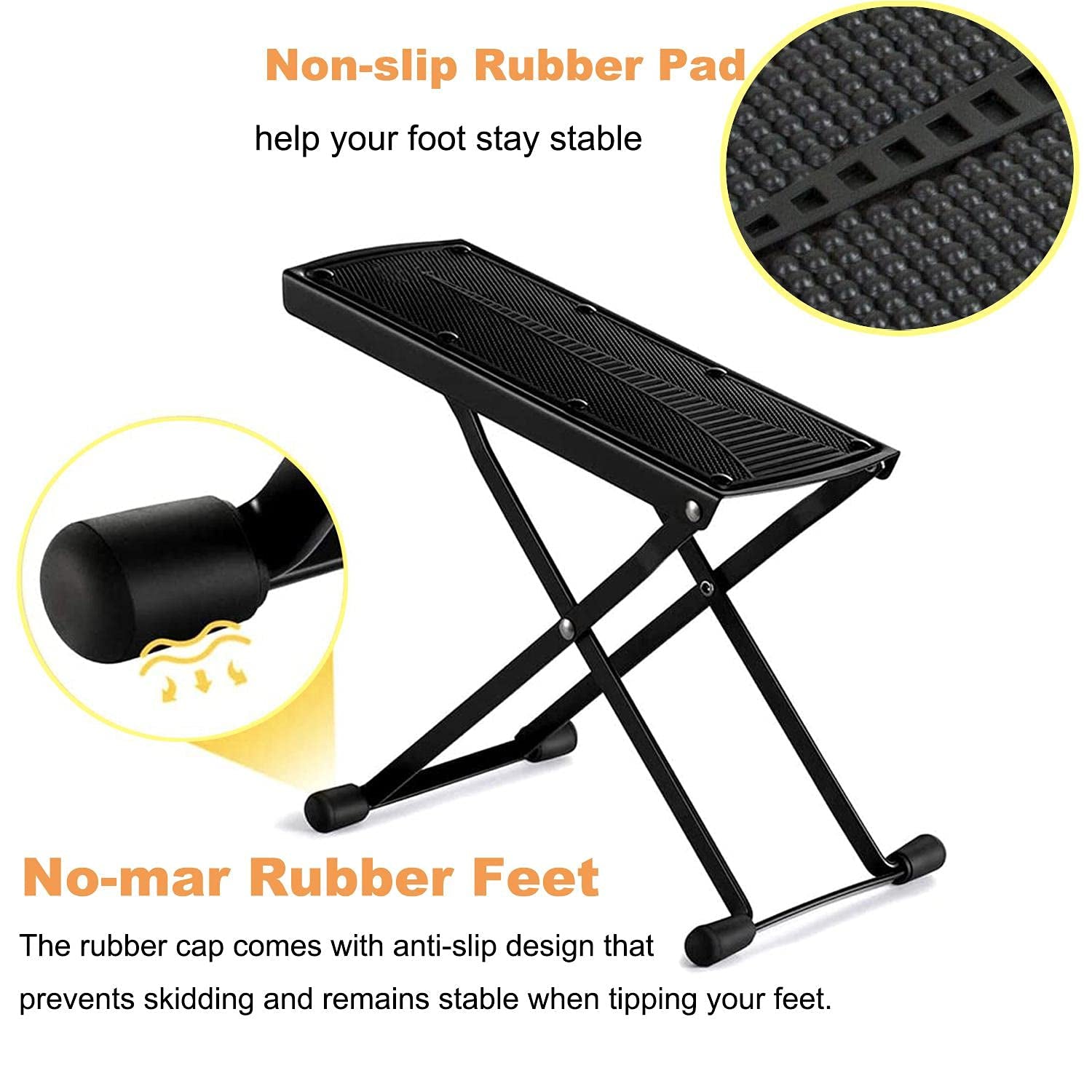 Pedicure Foot Rest, 6-Position Height Adjustable Salon Step Pedicure Stand,Non-Slip Sturdy Footrest for Easy-At Home Pedicures, No More Bending or Stretching.
