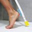 KMINA - Long Handled Foot Brush and Toe Cleaner for Disabled, Foot Brush for Shower between Toes, Long Handle Toe Brush for Seniors, Long Reach Foot Scrubber (Includes Spare Parts)