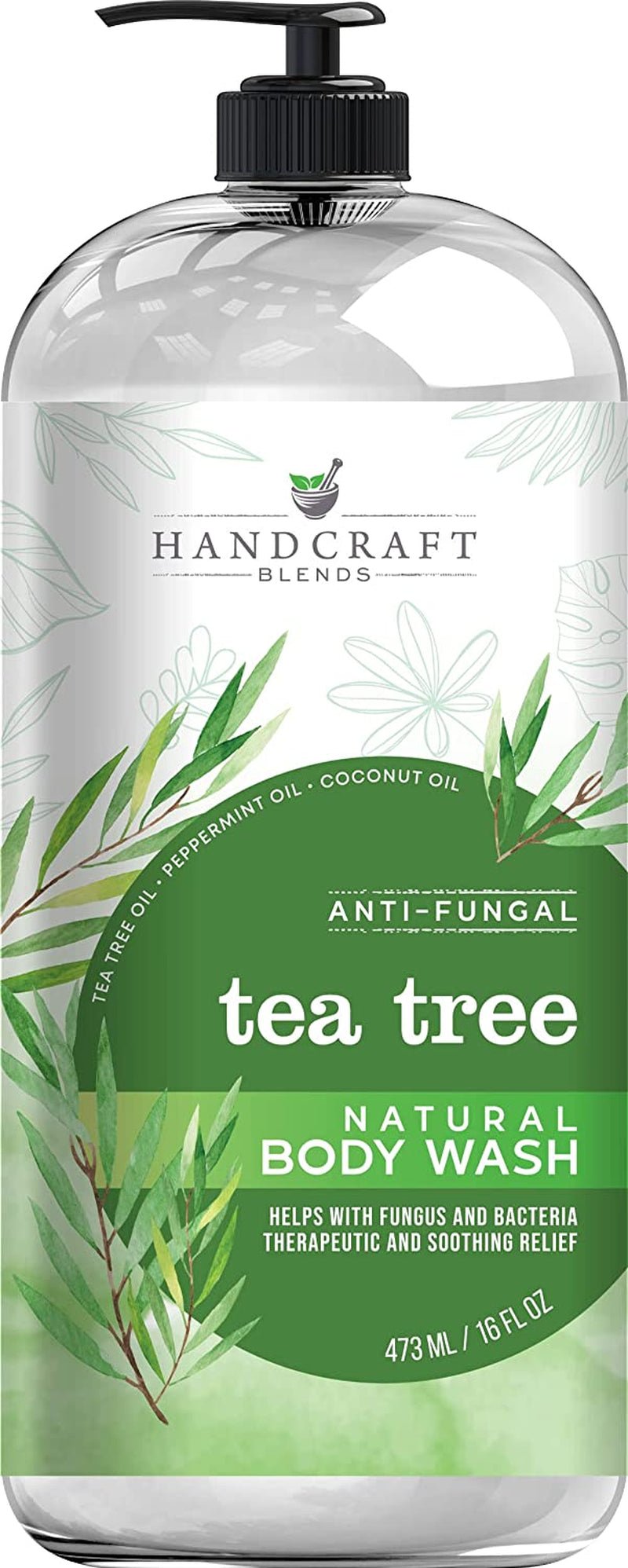 Handcraft Tea Tree Oil Body Wash 16 Oz - Extra Strength Body Wash for Athletes Foot, Nail Fungus, Itchy Skin, Jock Itch, Acne and Eczema - Tea Tree Body Wash for Men & Women