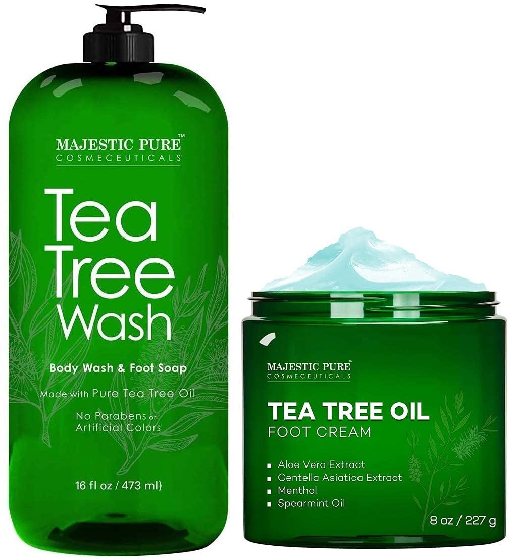 Tea Tree Body Wash and Tea Tree Athletes Foot Cream Bundle