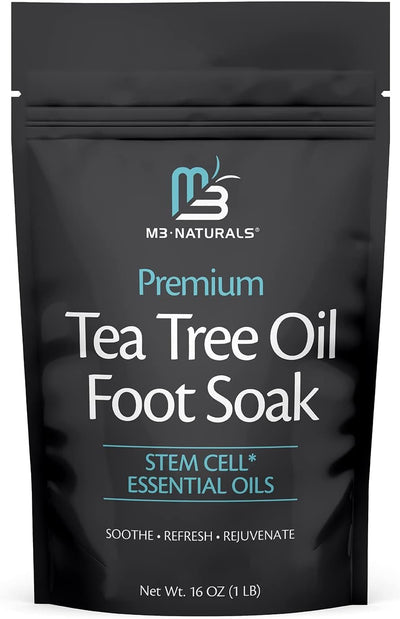 Tea Tree Oil Epsom Salt Pedicure Foot Soak with Coconut Oil & Stem Cell Foot Care Foot Bath Soak Athletes Foot Treatment Toenail Care & Foot Odor Foot Soaker Foot Spa Soak by