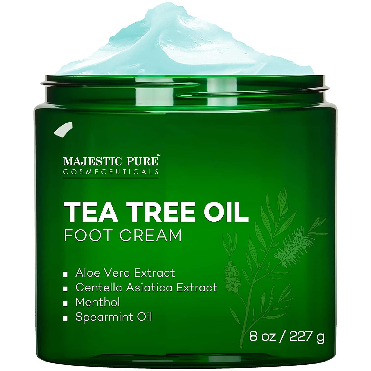 Athletes Foot Cream with Tea Tree Oil, Aloe & Spearmint - Hydrates, Softens & Conditions Dry Cracked Feet, Heel and Calluses,- Helps Soothe Irritated Skin - 8 Oz