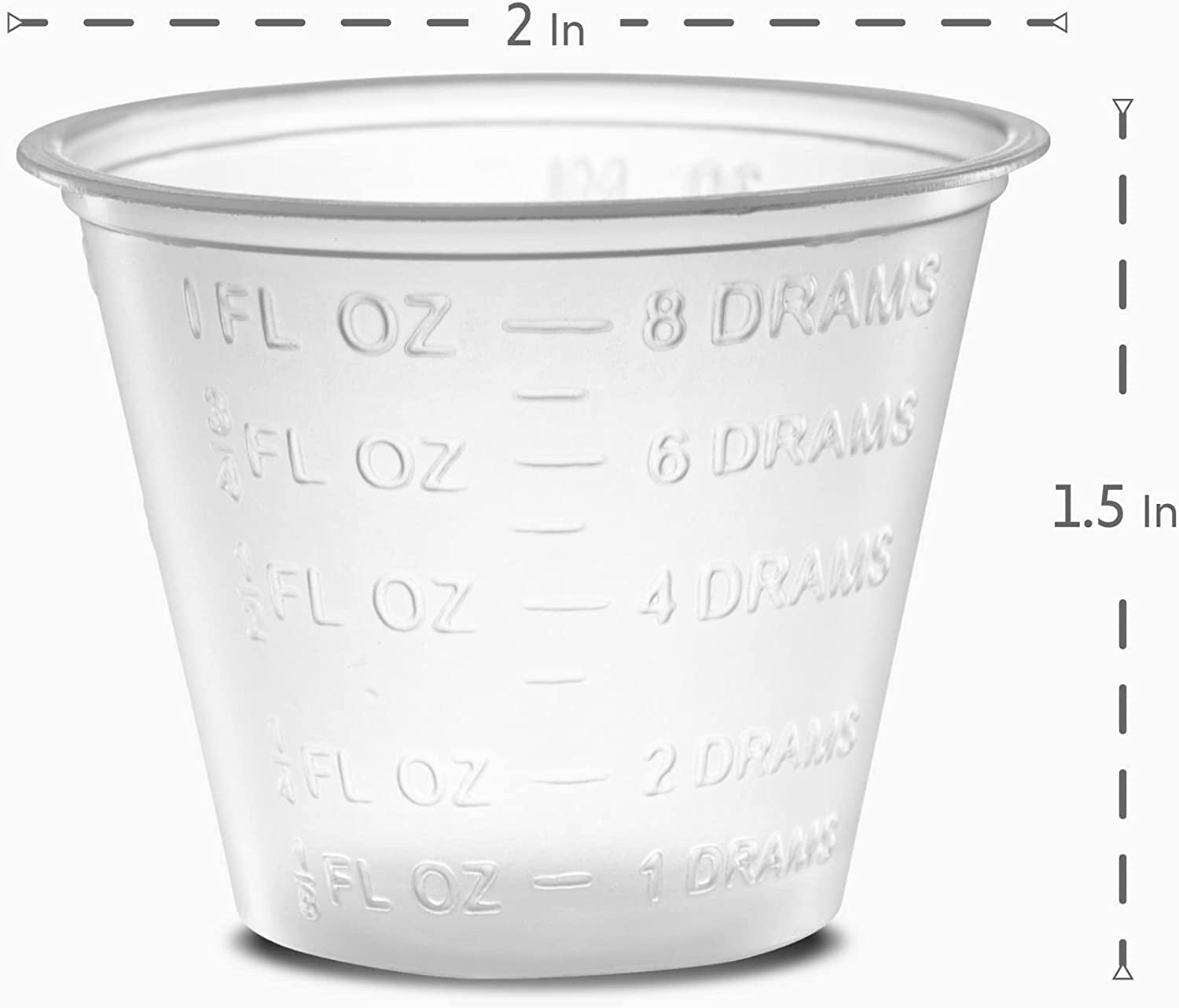 (100 Count 1Oz) Disposable Medicine Cups with Embossed Measurements Marking, for Liquid and Dry Medication, by Care Plus