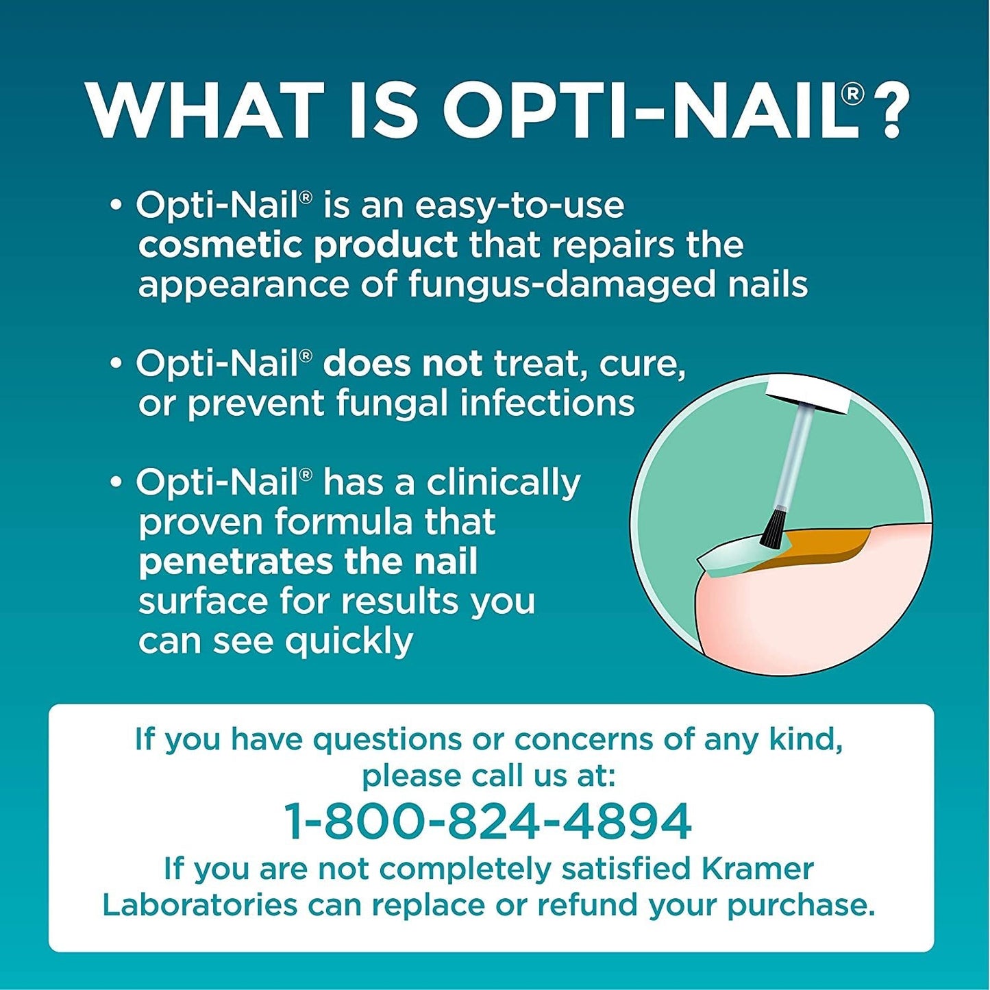 Opti-Nail Fungal Nail Repair with Brush Applicator, Restores the Healthy Appearance of Nails Discolored or Damaged by Nail Fungus