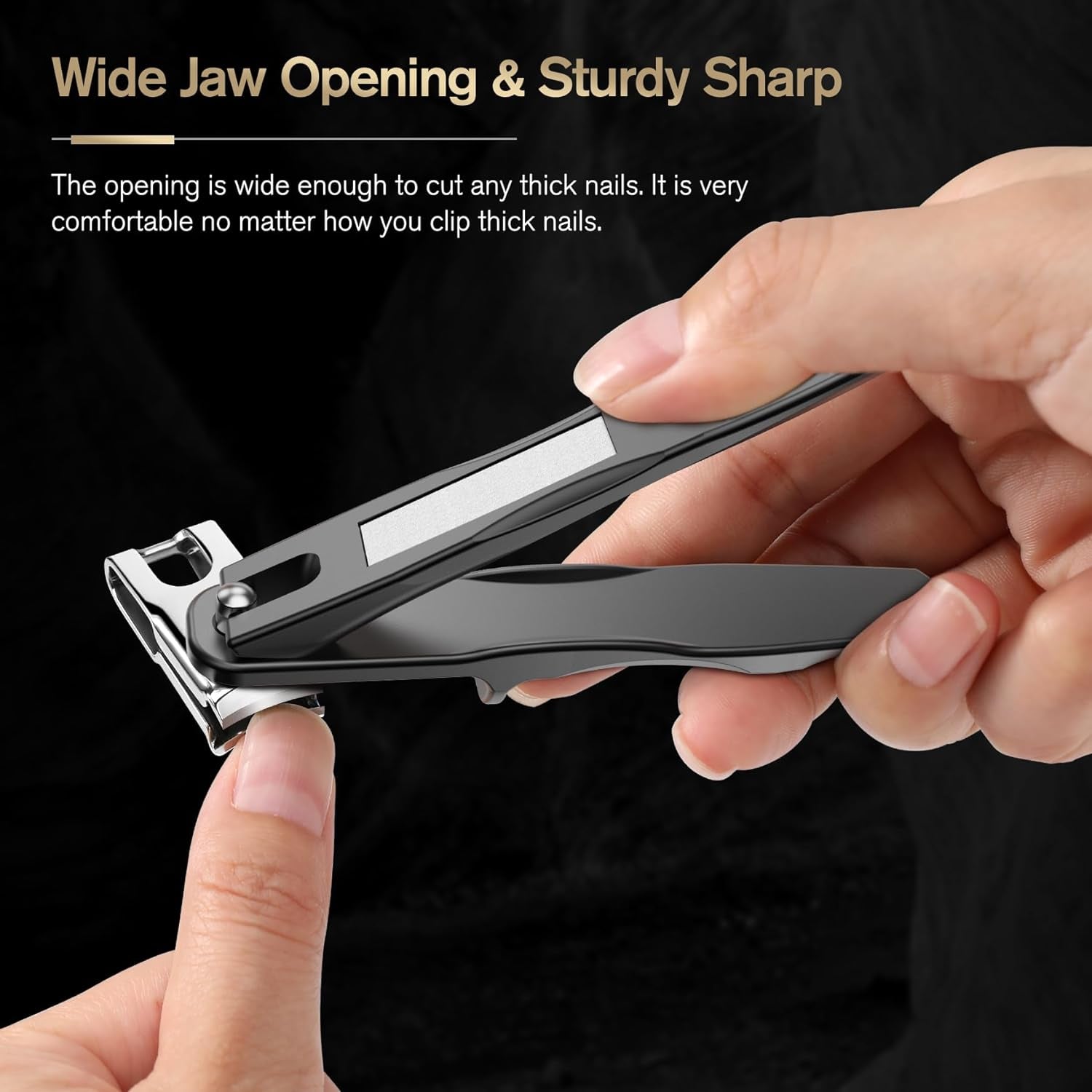 360° Rotating Nail Clippers for Seniors, Long Handle Fingernail Clippers for Men and Women, Ergonomic EZ Grip Toenail Clippers for Thick Nails