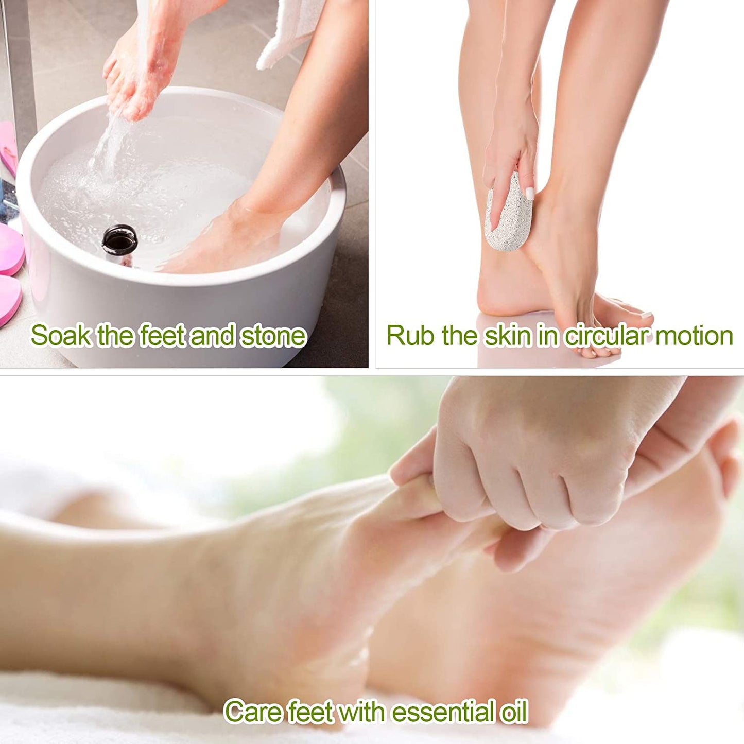 2PCS Natural Pumice Stone,  Lava Pedicure Tools Hard Skin Callus Remover for Feet and Hands - Foot File Exfoliation to Remove Dead Skin, and Callusess