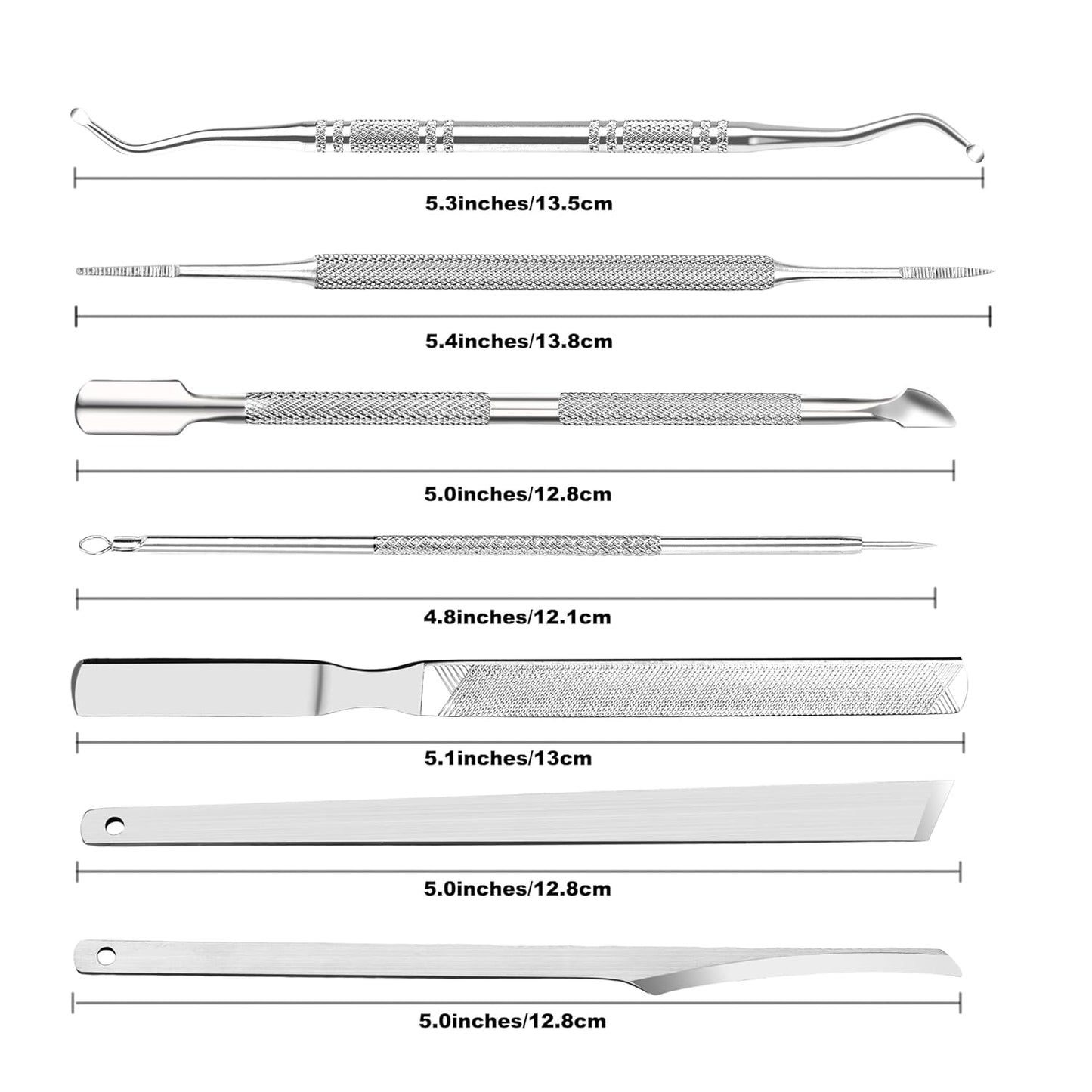 7 Pcs Ingrown Toenail File and Lifters Set, Stainless Steel Ingrown Toenail Removal Kit, Manicure Treatment under Nail Cleaner Pedicure Tools
