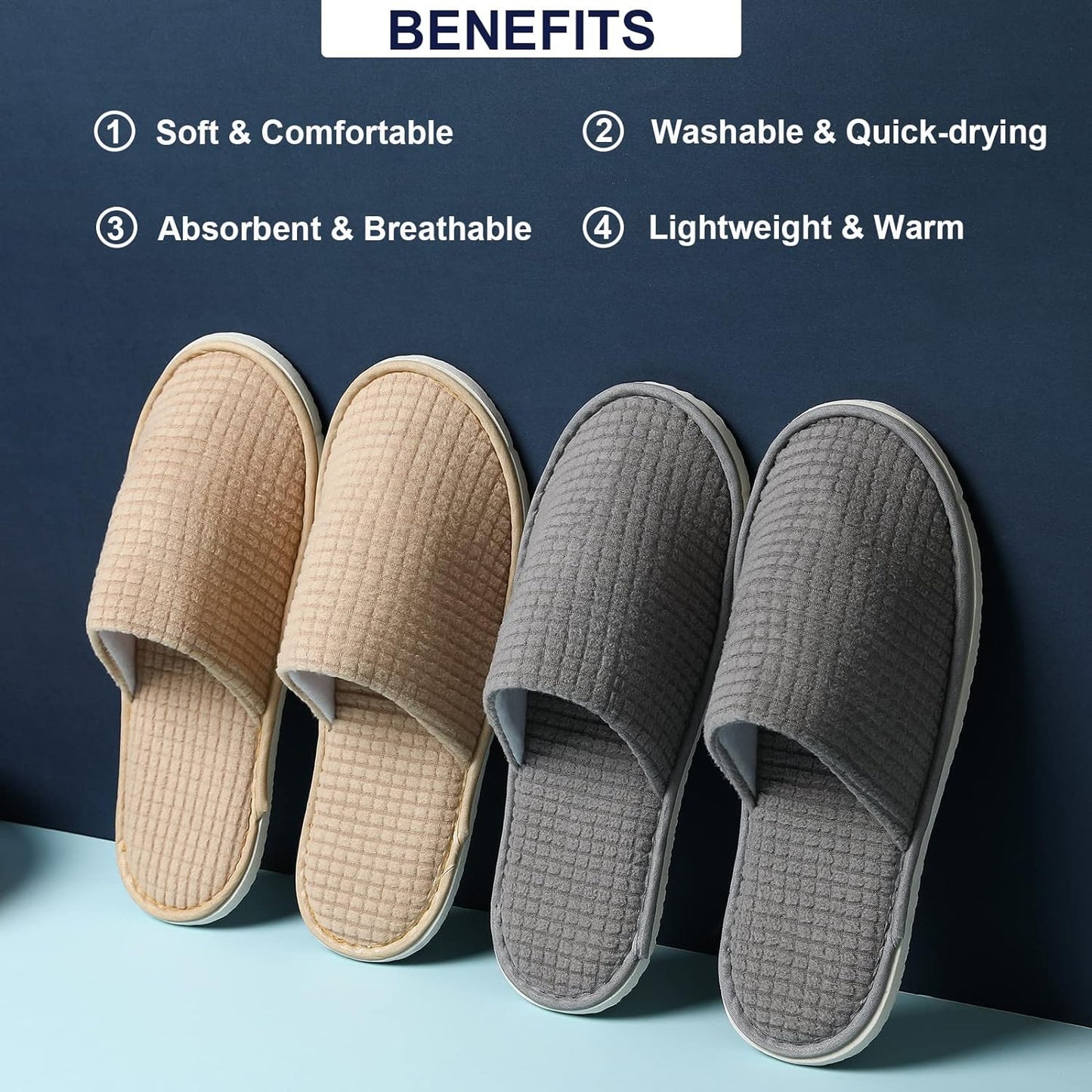 Disposable Slippers for Guests (6 Pairs)