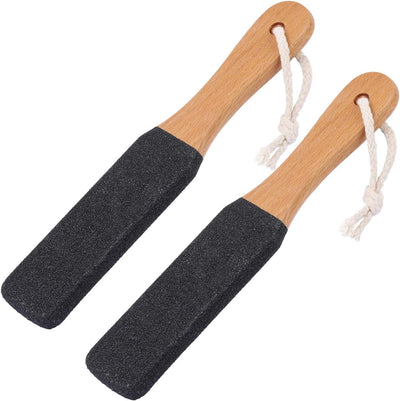 2 Pieces Foot File Callus Remover Heel Grater Wooden Handle Foot Scrubber Pedicure File Foot Filer for Dead Skin Professional