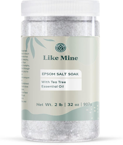 Epsom Salt Soak with Tea Tree Essential Oil, 2 Lb, Bath & Foot Soak Magnesium Sulfate Blend