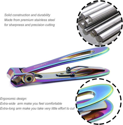 SZQHT Ultra Wide Jaw Opening Toenail Clippers Nail Clippers for Thick Nails Cutter for Ingrown Manicure Set,Pedicure Kit,Men & Women (Prismatic)