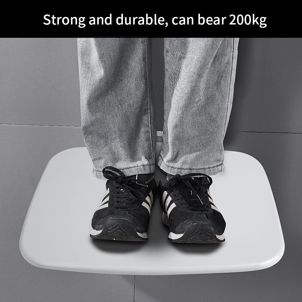 Wall-Mounted Shower Chair Folding Shower Seat Urea-Formaldehyde Shower Bench 440LB for Pregnant Woman Elderly Heavy People