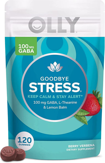 Goodbye Stress Gummy, GABA, L-Theanine, Lemon Balm, Stress Relief Supplement, Berry Flavor - 120 Count