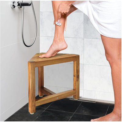 Shower Foot Rest 12 in - Shower Stool for Shaving Legs, Small Corner Bathroom Bench Suitable for Small Shower Spaces - Bath Seat, Spa Foot Rest Shaving Stool Corner.