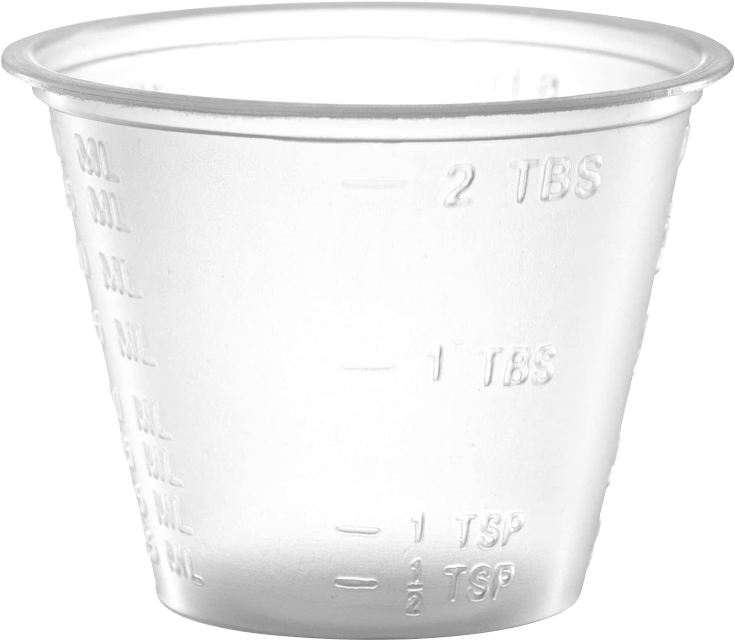 (100 Count 1Oz) Disposable Medicine Cups with Embossed Measurements Marking, for Liquid and Dry Medication, by Care Plus