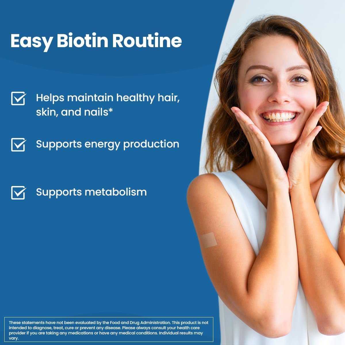 Biotin Patch for Hair – 60 Day Supply Biotin B7 Patches – Transdermal B7 Self Adhesive Biotin Patches - 10 Hours Use per Patch