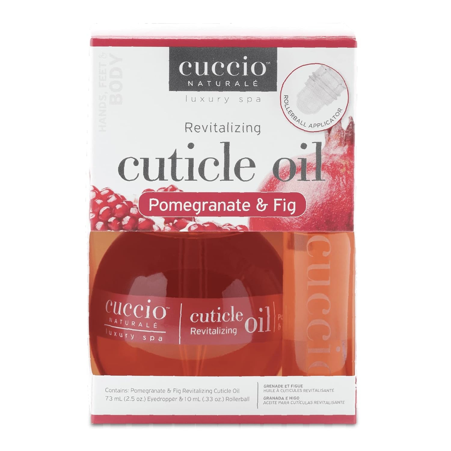 Cuticle Revitalizing Oil Set - Provides Intense Hydration - Replenishes and Strengthens Nails - Promotes Healthy Skin - Easy to Use Rollerball Applicator - Pomegranate and Fig - 2 Pc