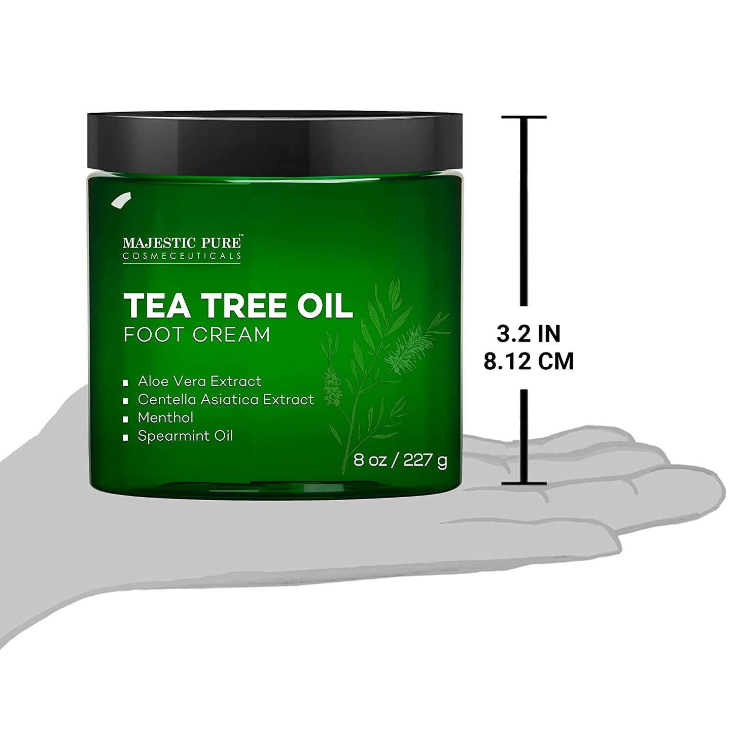 Athletes Foot Cream with Tea Tree Oil, Aloe & Spearmint - Hydrates, Softens & Conditions Dry Cracked Feet, Heel and Calluses,- Helps Soothe Irritated Skin - 8 Oz