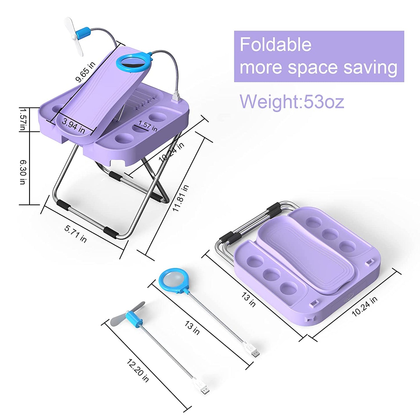 Pedicure Foot Rest with LED Magnifier and Drying Fan, Adjustable Foot Rest, Reinforced and Thickened,Stable and Easy for Pedicures at Home, with Storage Box,Beauty Pedicure Kit