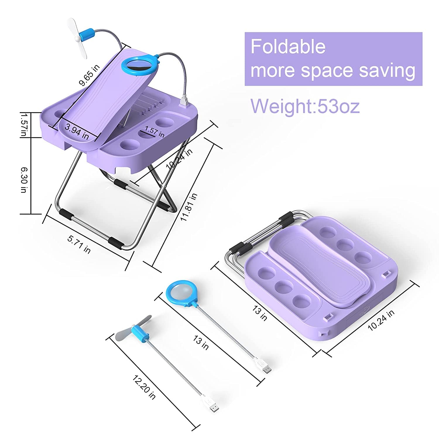 Pedicure Foot Rest with LED Magnifier and Drying Fan, Adjustable Foot Rest, Reinforced and Thickened,Stable and Easy for Pedicures at Home, with Storage Box,Beauty Pedicure Kit