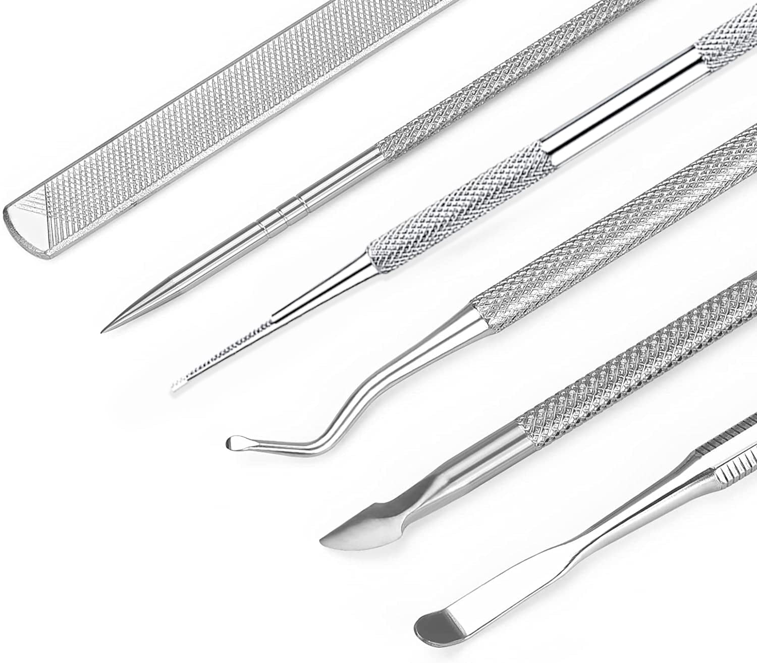 6-Pack Ingrown Toenail File and Lifters, Professional Surgical Stainless Steel Ingrown Toenail Removal Tool Kit, Manicure Treatment Pedicure under Nail Cleaner Correction Polish Pain