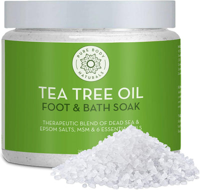 Tea Tree Oil Foot & Bath Soak with Epsom and Dead Sea Salt, 20 Oz - Therapeutic Blend - Relief for Tired Muscles, Addresses Common Foot and Toenail Issues, Eliminates Foot Odor - by