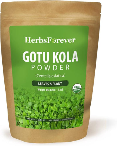 Gotu Kola Powder – Centella Asiatica – Reducing Stress – Enhance Memory & Focus – Non GMO, Organic, Vegan – 454 GMS
