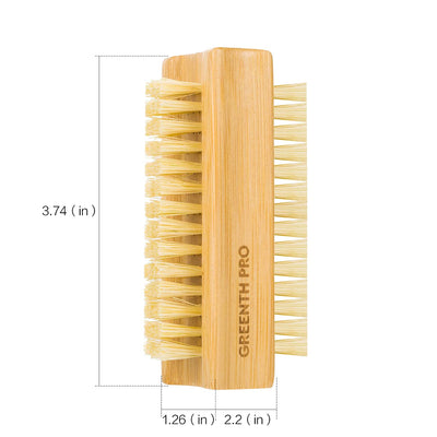 Bamboo Nail Brush，2Pcs Two-Side Firm Nature Wooden Sisal Scrub Brush for Toes and Nails,Cleaning Nail Brush