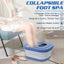 Collapsible Foot Bath Massager with Heat, Temperature Control, Timer, Red Light & Bubble, Foot Soak Bath Basin with Massage Rollers, Acupressure Massage Points, Pumice Stone - Blue