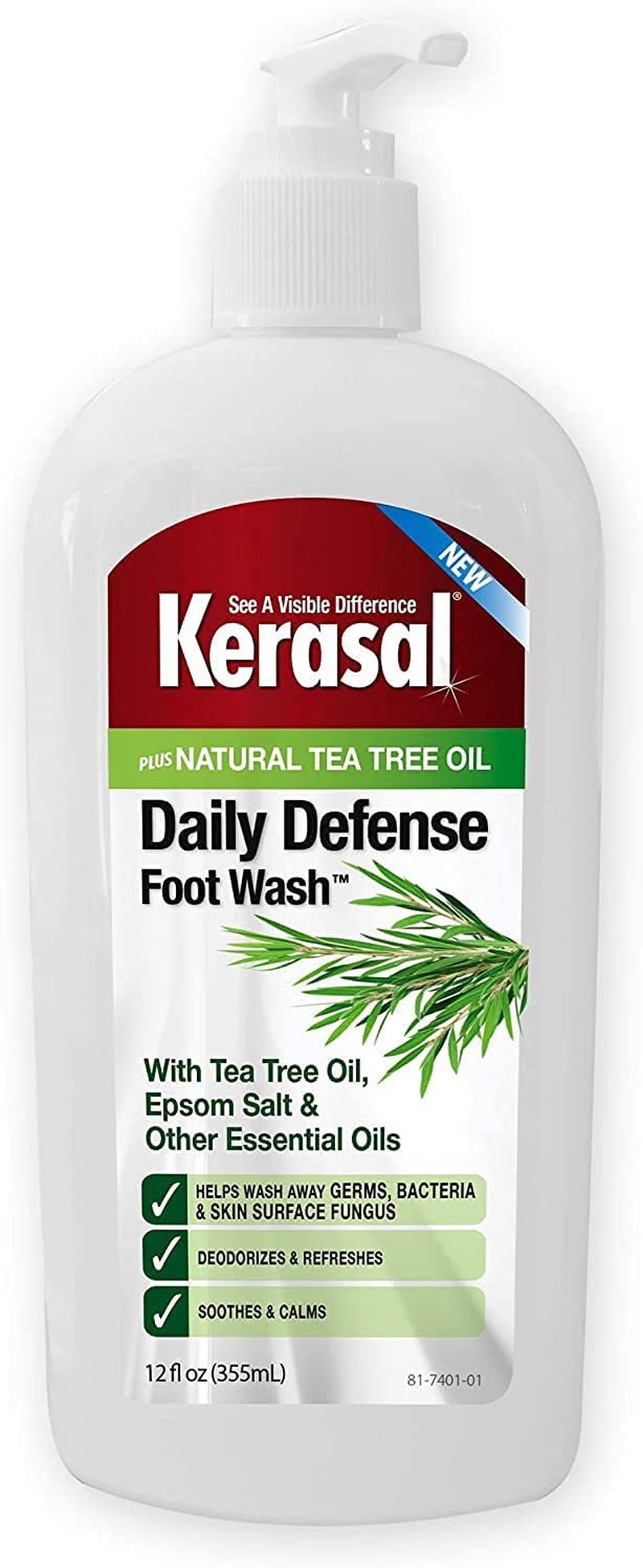 Kerasal Daily Defense Foot Wash Daily Cleanser with Tea Tree Oil, 12 Ounce