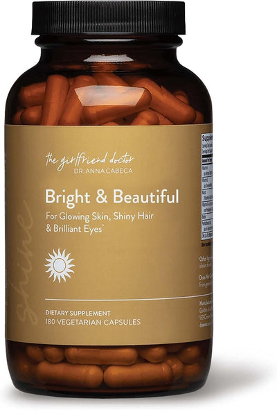 Bright & Beautiful by Dr. Anna Cabeca - for Glowing Skin, Shiny Hair and Brilliant Eyes, for Women, with Pantothenic Acid, Carnitine, Biotin, Vitamin B6, with A, B, D, E Vitamins