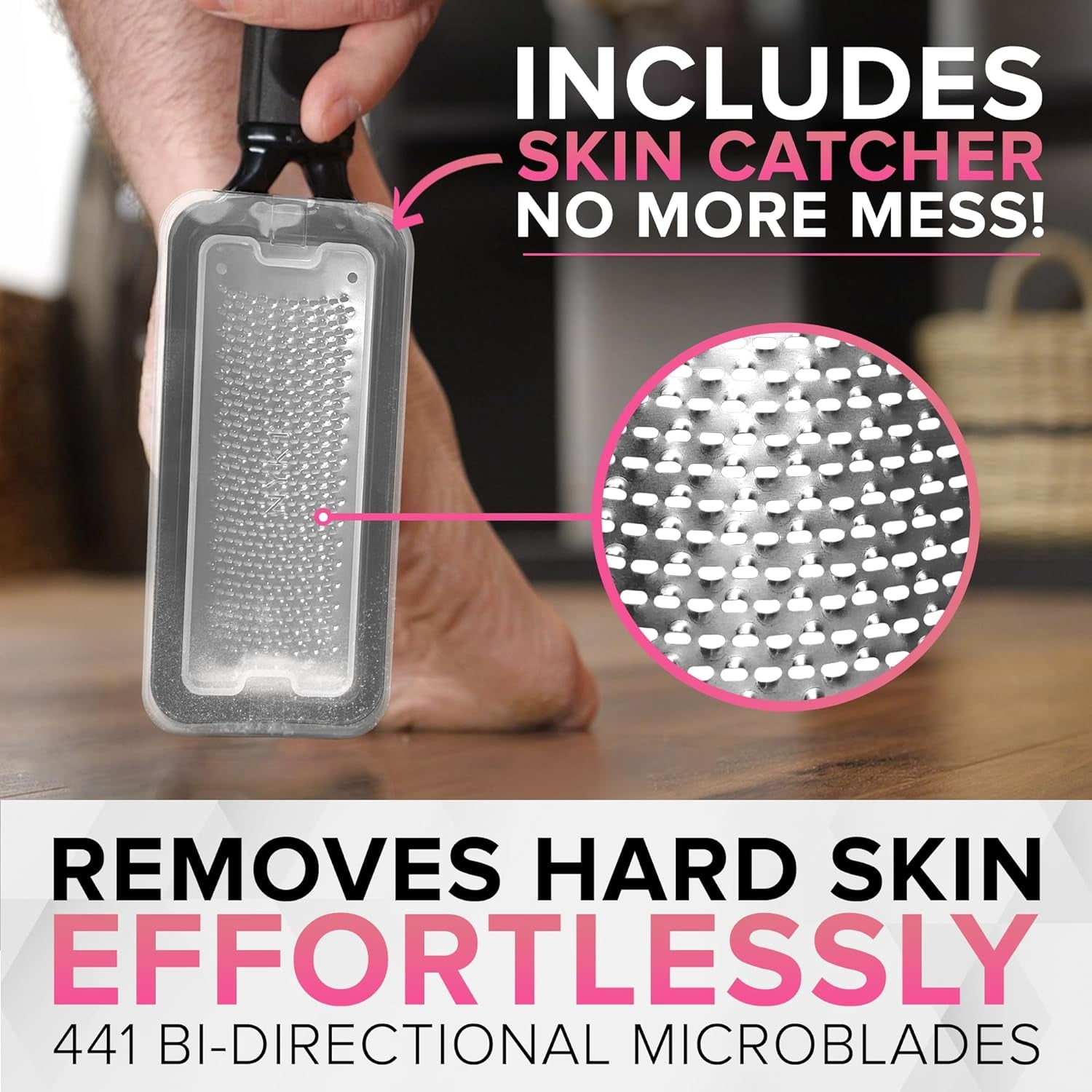 PEDICURE Foot File Callus Remover for Feet with Skin Catcher (XL Size)  Foot Scrubber Feet Scrubber Dead Skin Remover for Feet Foot Scraper - Hard Skin Foot Callus Remover Tool Feet Callus Remover