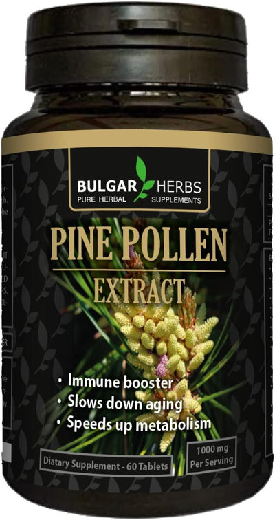 Raw Organic Pine Pollen 60 Tablets | Cell Wall Cracked Mountain Harvest Pine Pollen