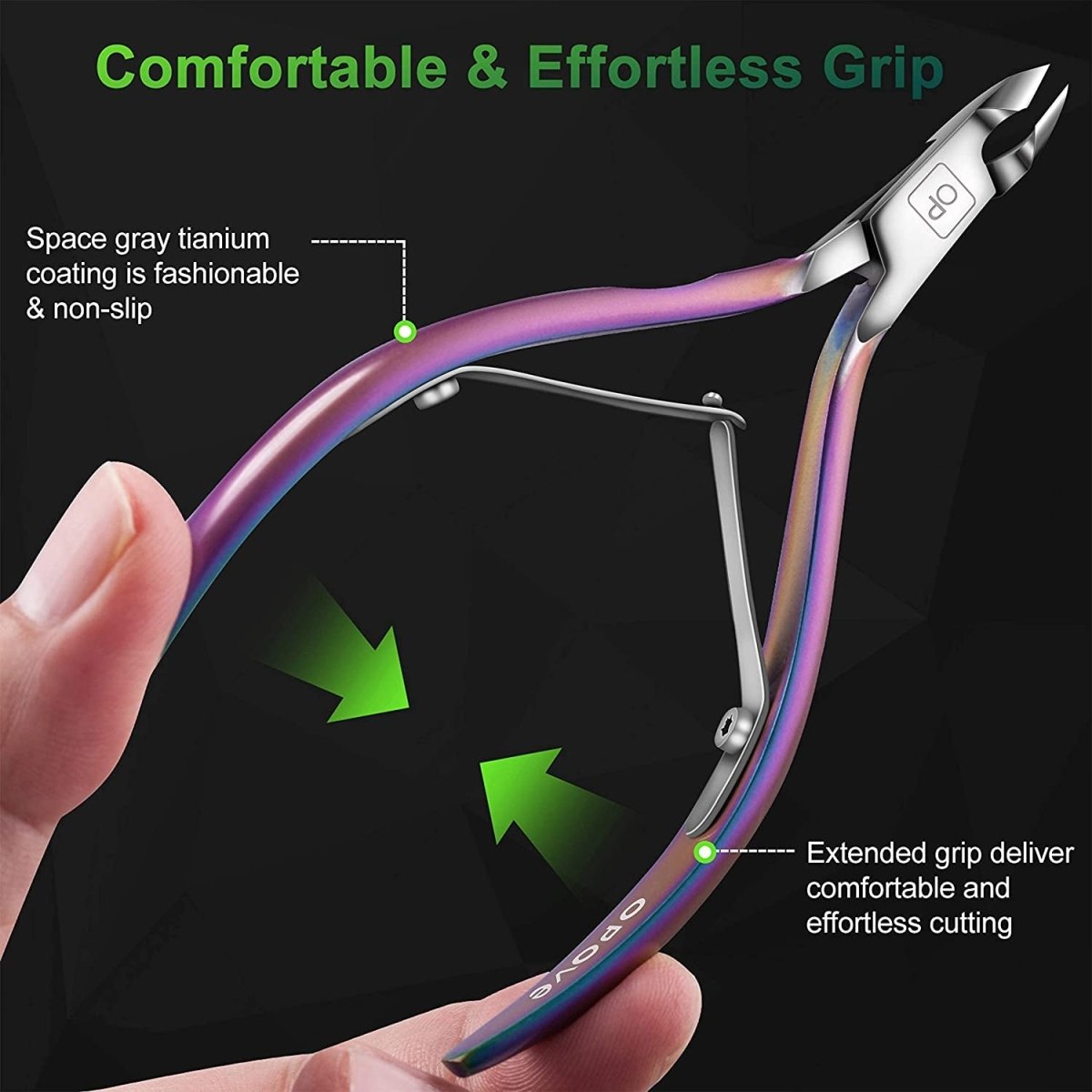 Cuticle Trimmer Cuticle Nippers Clippers Stainless Steel Hangnail Remover Extremely Sharp Cutter Pedicure Manicure Tool, X7 Rainbow Gradient - Shiny Nails