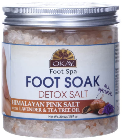 Himalayan Pink Salt Detoxifying Foot Soak with & Tea Tree Oil, Lavender, 20 Ounce