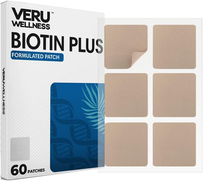 Biotin Patch for Hair – 60 Day Supply Biotin B7 Patches – Transdermal B7 Self Adhesive Biotin Patches - 10 Hours Use per Patch