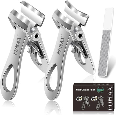 Toenail Clippers for Thick Nails, Curved & Straight Nail Clipper Set, Large Heavy Duty Nail Clippers with 15Mm Wide Jaw Opening, Big Long Handle Toe Nail Clippers for Men Women Seniors
