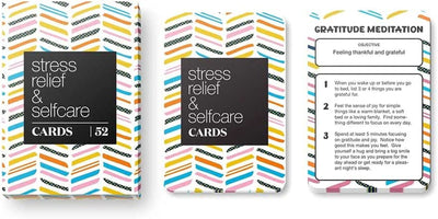 Allura &  52 Stress Less & Self Care Cards - Mindfulness & Meditation Exercises - Anxiety Relief & Relaxation