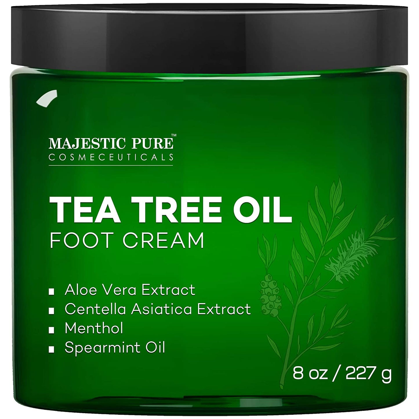 Athletes Foot Cream with Tea Tree Oil, Aloe & Spearmint - Hydrates, Softens & Conditions Dry Cracked Feet, Heel and Calluses,- Helps Soothe Irritated Skin - 8 Oz