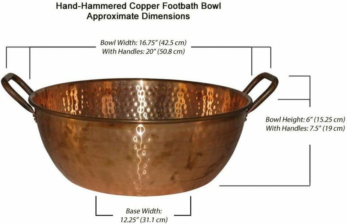 Hand-Hammered Copper Foot-Bath Bowl - Shiny Nails