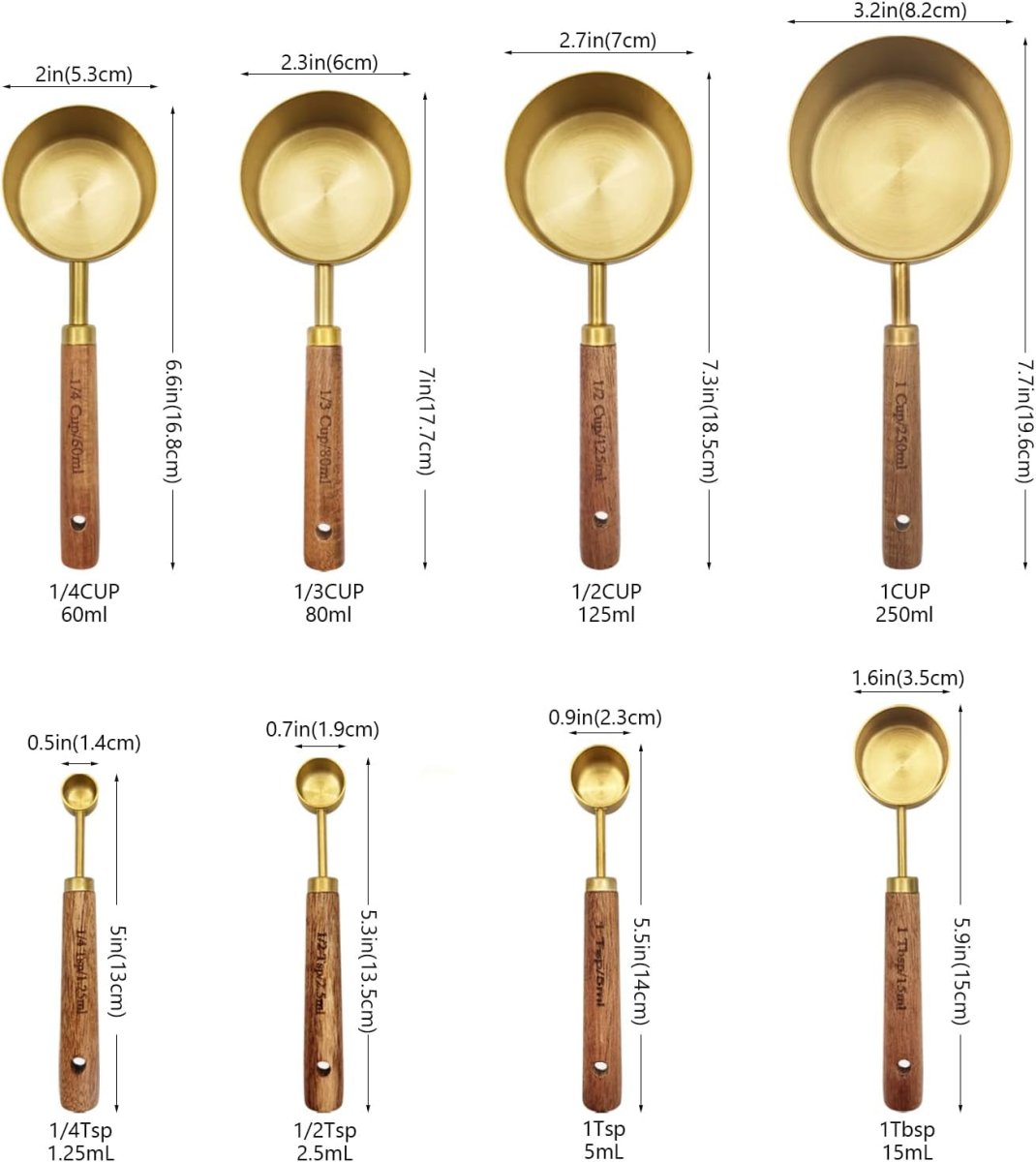 Measuring Cups and Spoons (Set of 8 Pcs) - Shiny Nails