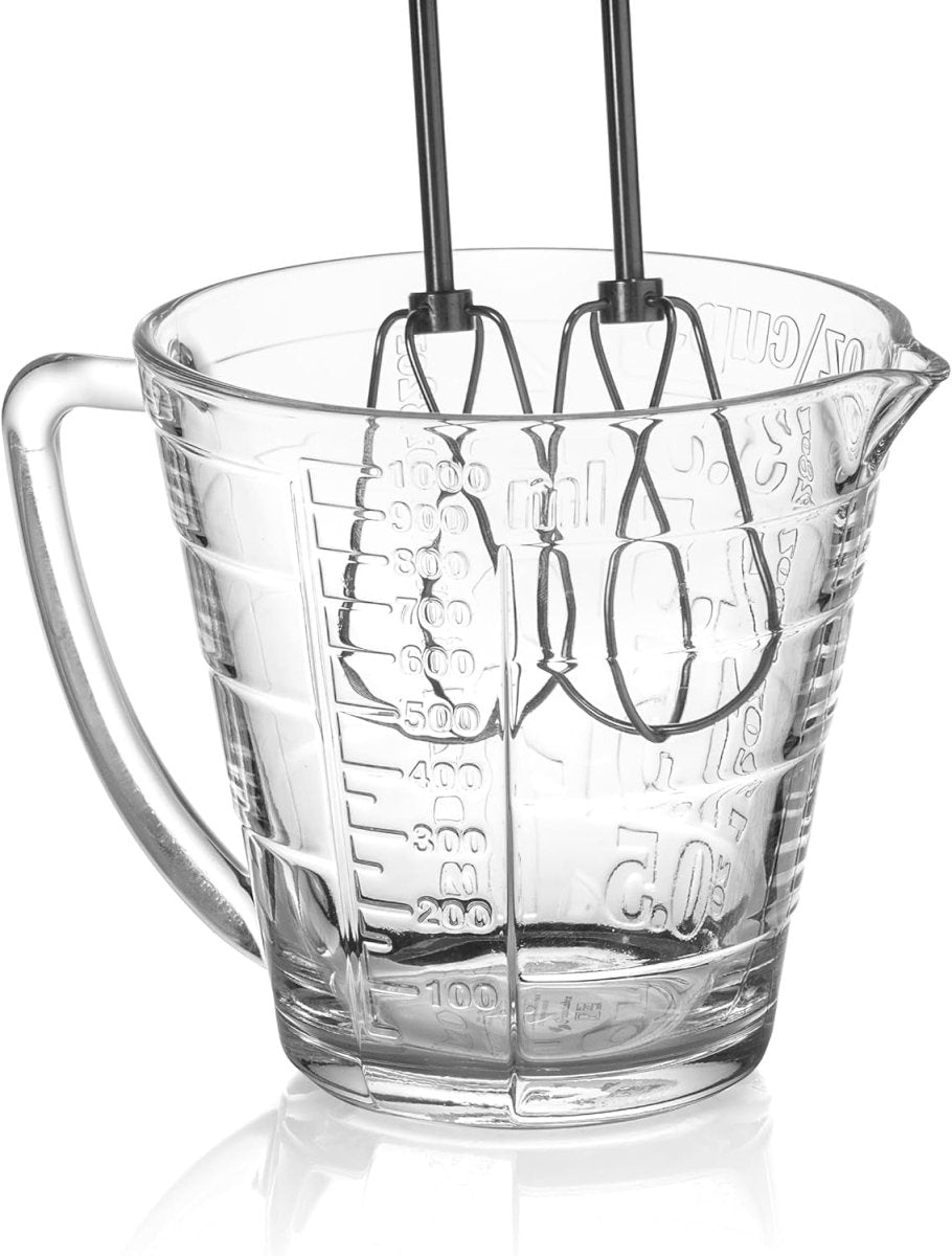 Premium Quality Glass Measuring Cup with Large Handle - 32 Ounce(1000Ml.) - Shiny Nails