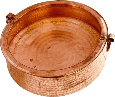 QT Handcarved, Pure Copper Nepali Khadkulo – 7 in Traditional Water Purifying Copper Bowl Foot Spa Bowl Small Khadkulo for Display Water & Flower for Pooja Pray Arti | Handmade in Nepal - Shiny Nails